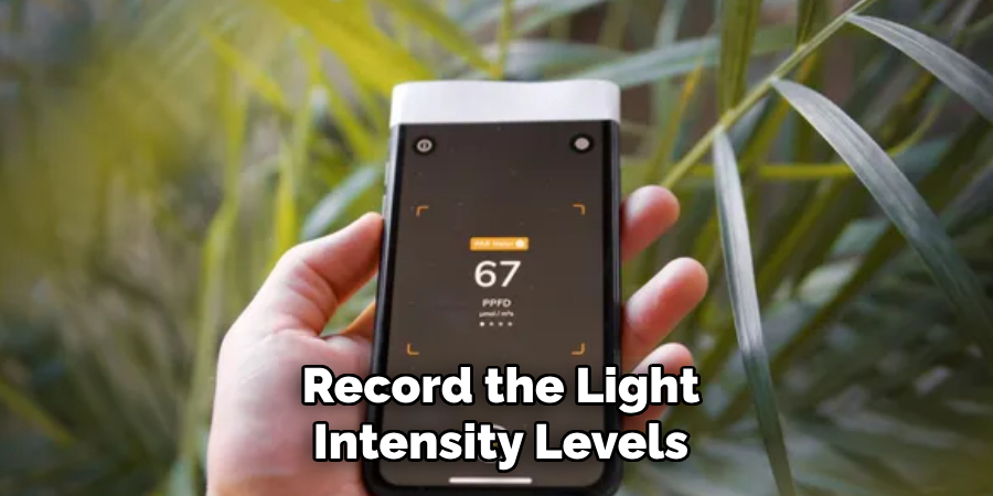 Record the Light
Intensity Levels