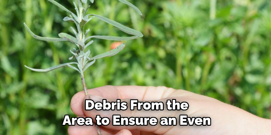 Debris From the
Area to Ensure an Even