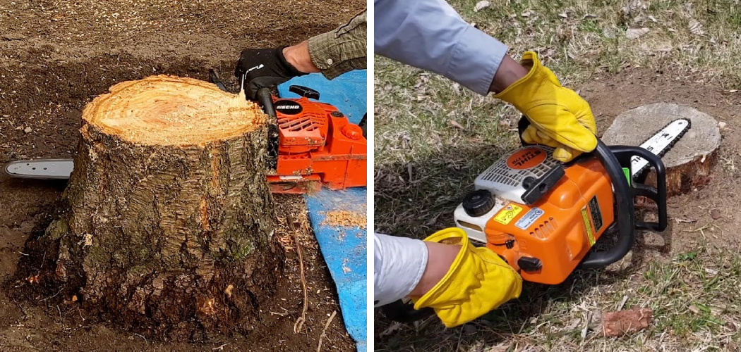 How to Cut Up a Stump With a Chainsaw